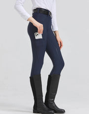 Pantaloni equestri professionali sportivi attillati elastici ad asciugatura rapida in - navy S - immagine 26