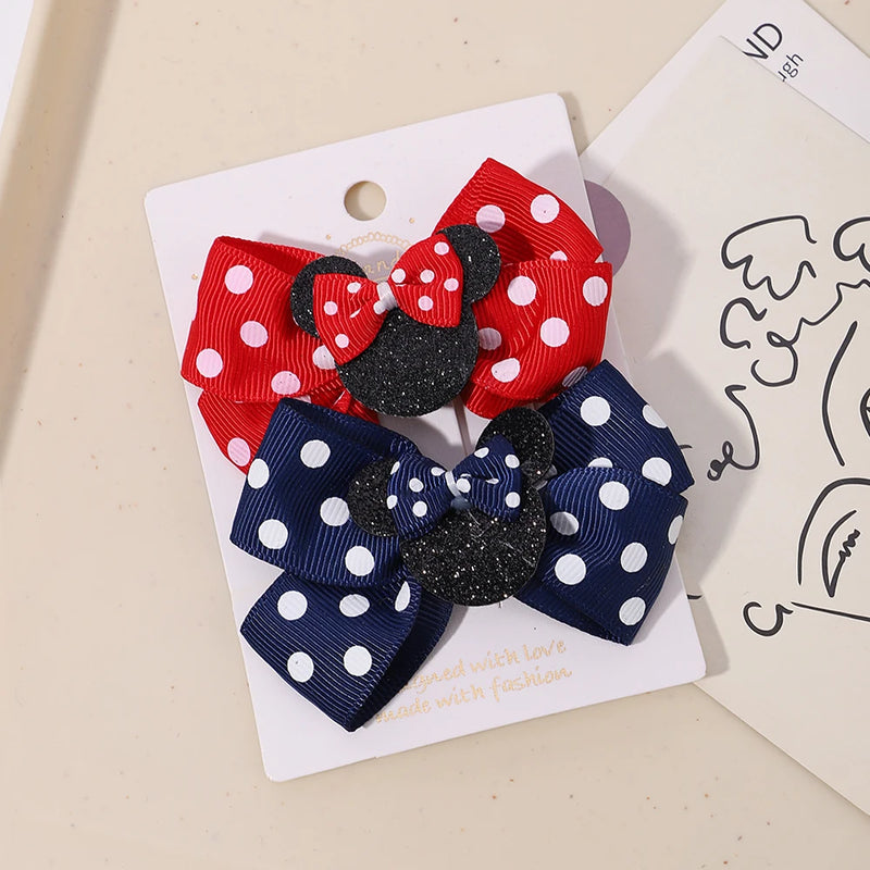 Fermagli per capelli bambina 2 pezzi con fiocco a pois, mollette cartoon adorabili, accessori capelli boutique per bambini - Campeda