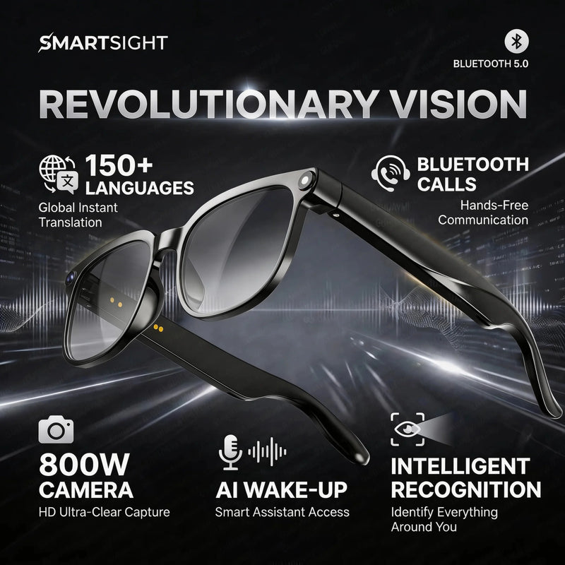 Occhiali Smart 4K 8MP da Uomo con Fotocamera HD Traduzione in oltre 150 - immagine 7