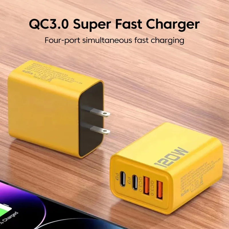Caricatore USB C PD a 4 porte Carica rapida 3.0 Tipo Caricabatterie per - immagine 6