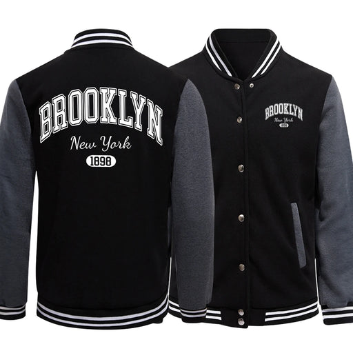 Brooklyn York 1898 City Letter Uomo Giacche Stile Preppy Uniformi da baseball Casual - immagine 2