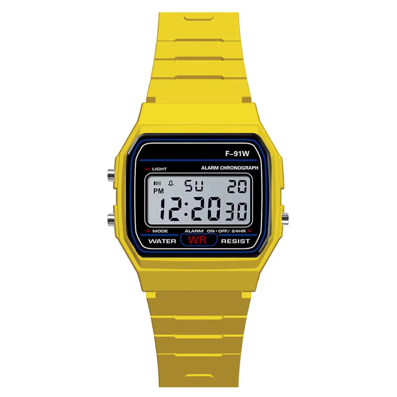 Orologio da polso per bambini impermeabile a LED sportivo analogico digitale militare - Yellow - immagine 4