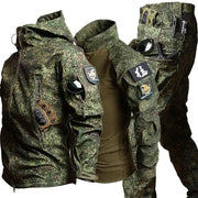 Soft Shell Suit Uniforme militare Cappuccio Top impermeabile Pantaloni a maniche - immagine 2