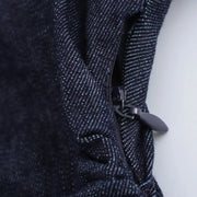 Abito midi denim donna ETJ 2025, vestito elegante con risvolto e cerniera laterale, vita slim antirughe stile primavera - Campeda