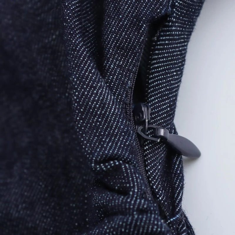 Abito midi denim donna ETJ 2025, vestito elegante con risvolto e cerniera laterale, vita slim antirughe stile primavera - Campeda