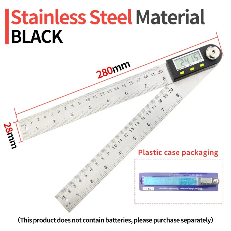 Goniometro Goniometro elettronico Calibro digitale Strumento di misurazione dell'angolo Righello multi-angolo Strumenti per la lavorazione del legno Misuratore di angolo 360