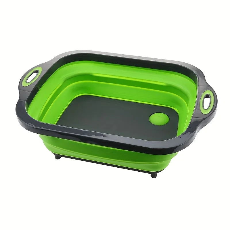 Bacinella Pieghevole Salvaspazio con Lavandino – Lavabo Portatile con Contenitore per Campeggio, Viaggio e Casa - Campeda