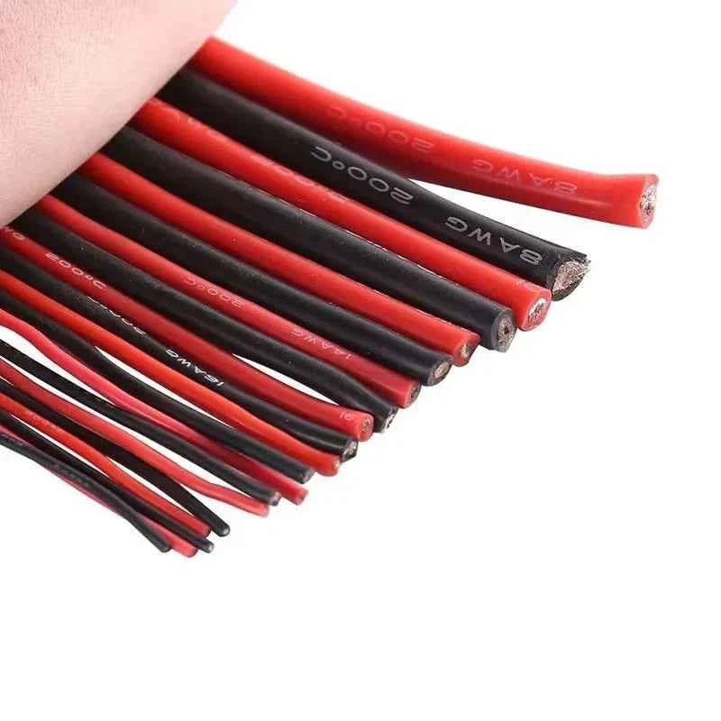 Cavo in silicone ultra morbido resistente alle alte temperature 6 8 10 12 14 16 18 20 22 24 26 28AWG rosso nero