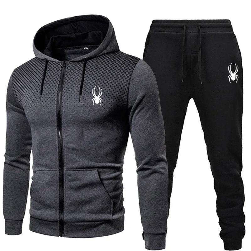 Tuta jogging uomo 2 pezzi – felpa con cappuccio e pantaloni sportivi per palestra, corsa e tempo libero - Campeda