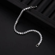 Braccialetti in cristallo di zirconi cubici di lusso Hiphop ghiacciati da 4 mm per donna uomo gioielli a catena con bracciale color argento color oro - Campeda