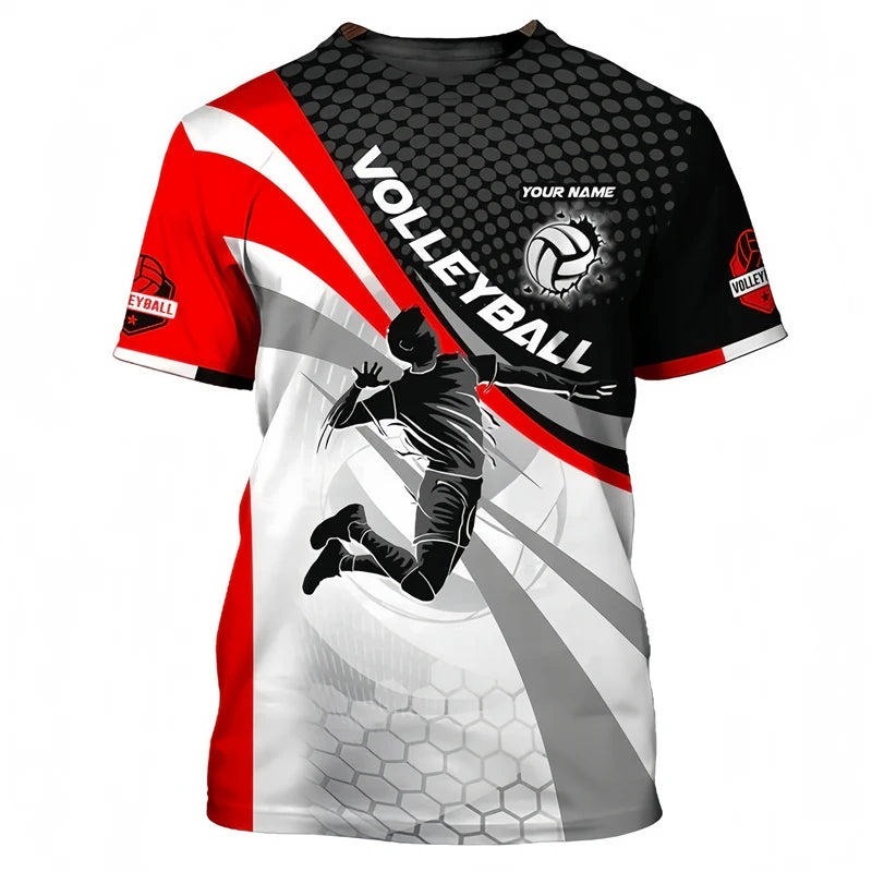 Magliette grafiche da pallavolo di moda per uomo Estate Casual Nome personalizzato - immagine 2