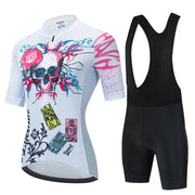 Maglia da Ciclismo estiva set abbigliamento donna tuta bici MTB a maniche corte - immagine 12