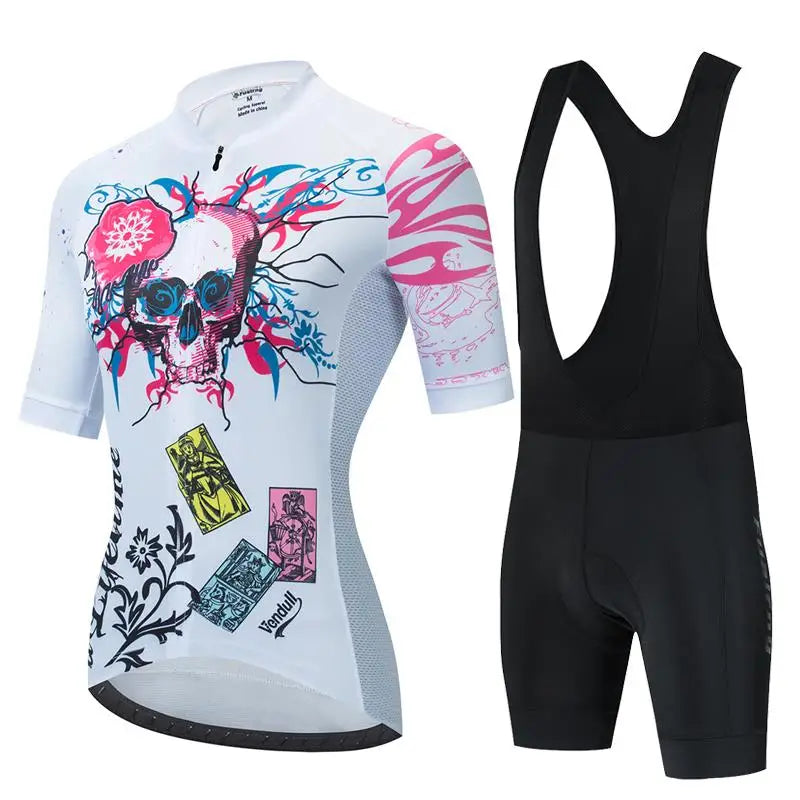 Maglia da Ciclismo estiva set abbigliamento donna tuta bici MTB a maniche corte - immagine 12