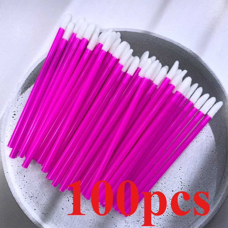 100 pz monouso pennello per labbra estensione ciglia pennelli trucco mascara - immagine 11