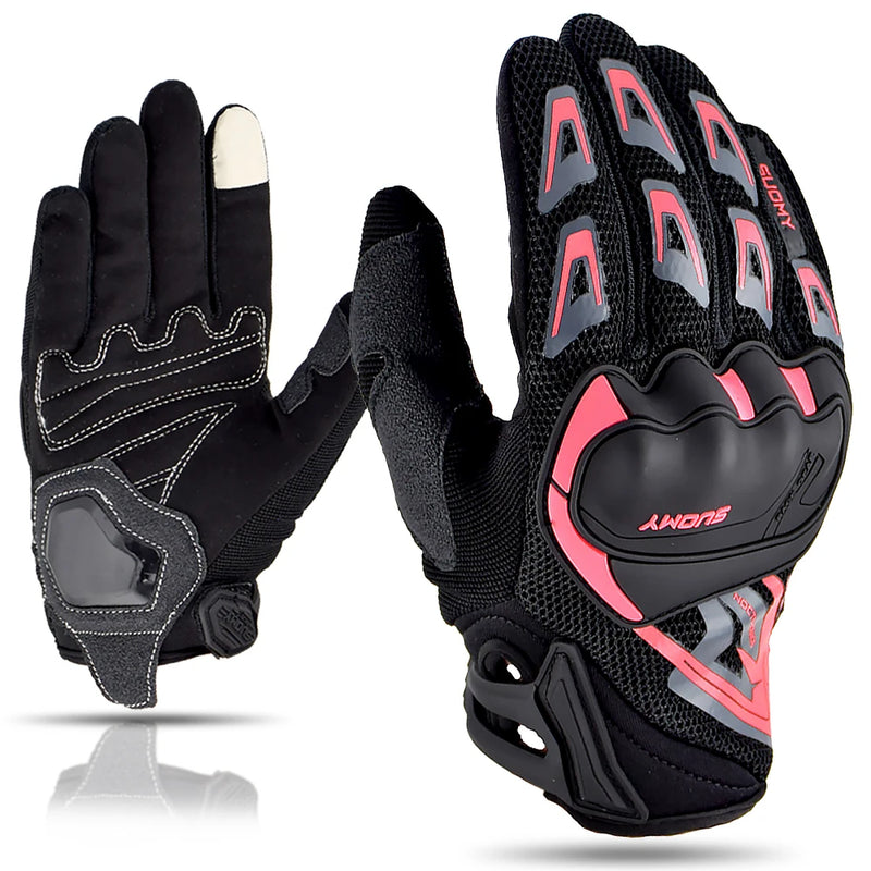 Guanti Moto Estivi SUOMY Touch Screen – Traspiranti in Rete, Antiscivolo per Motocross, Ciclismo e Scooter (M-XXL)