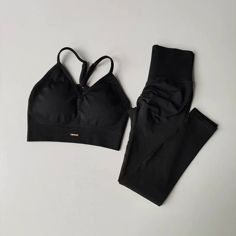 Completo sportivo da donna a vita alta Peach antiurto - Black S - immagine 7