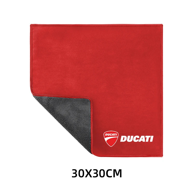 Panno Microfibra Moto Ducati 30x30 cm – Panno Pulizia in Pelle Scamosciata per Panigale, V4, V2, Scrambler, Diavel