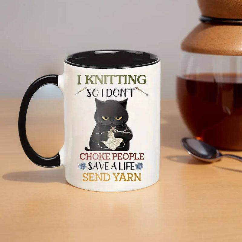 Tazza da tè pomeridiano per gatti da 11 once tazza da caffè multifunzionale in ceramica tazza da caffè in porcellana tazza da caffè tazza da caffè per gli amanti dei gatti