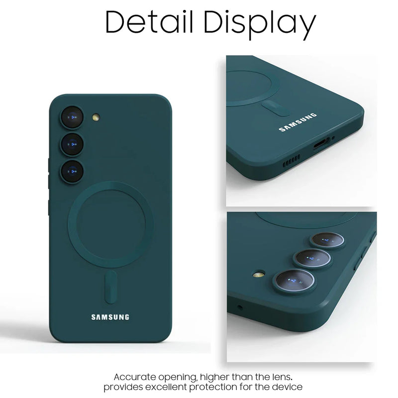 Per Samsung Galaxy S25 Magsafe Custodia S24 S23 S21 FE S22 Plus A56 A55 A54 A36 A35 A16 A15 Morbido Silicone Magnetico Della Copertura Posteriore Del Telefono