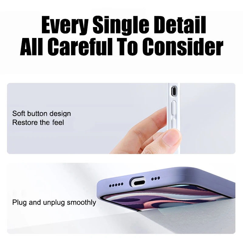 Custodia per telefono in silicone liquido originale per APPLE iPhone 11 13 12 14 15 16 Pro Max Plus 16E Custodie Cover posteriore protettiva antiurto