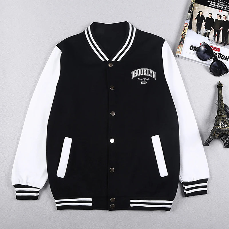 Brooklyn York 1898 City Letter Uomo Giacche Stile Preppy Uniformi da baseball Casual - immagine 3