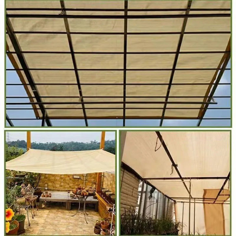 Parasole in HDPE beige per piante da giardino, protezione UV, parasole per esterni, parasole per piscina 75-80%