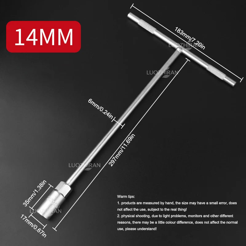Chiave a Bussola con Impugnatura a T 6-19mm, Chiave Esagonale Estesa di Grado Industriale, Utensile Manuale a Forma di T per Riparazione Auto, Bici, Macchinari e Uso Domestico