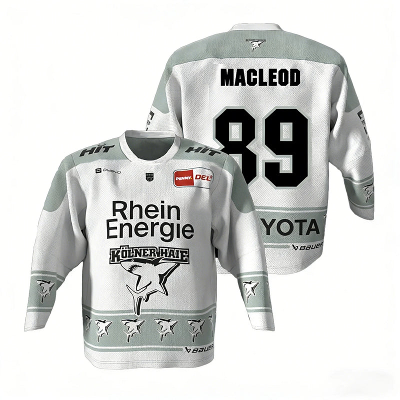 Köln Haier MacLeod Maglia da Hockey su Ghiaccio Tedesca 89 Russell DEL Genitore-Figlio - immagine 13
