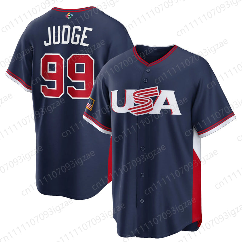 Maglia da Baseball Classica Unisex Team USA Modello Judge 99 Blu Navy