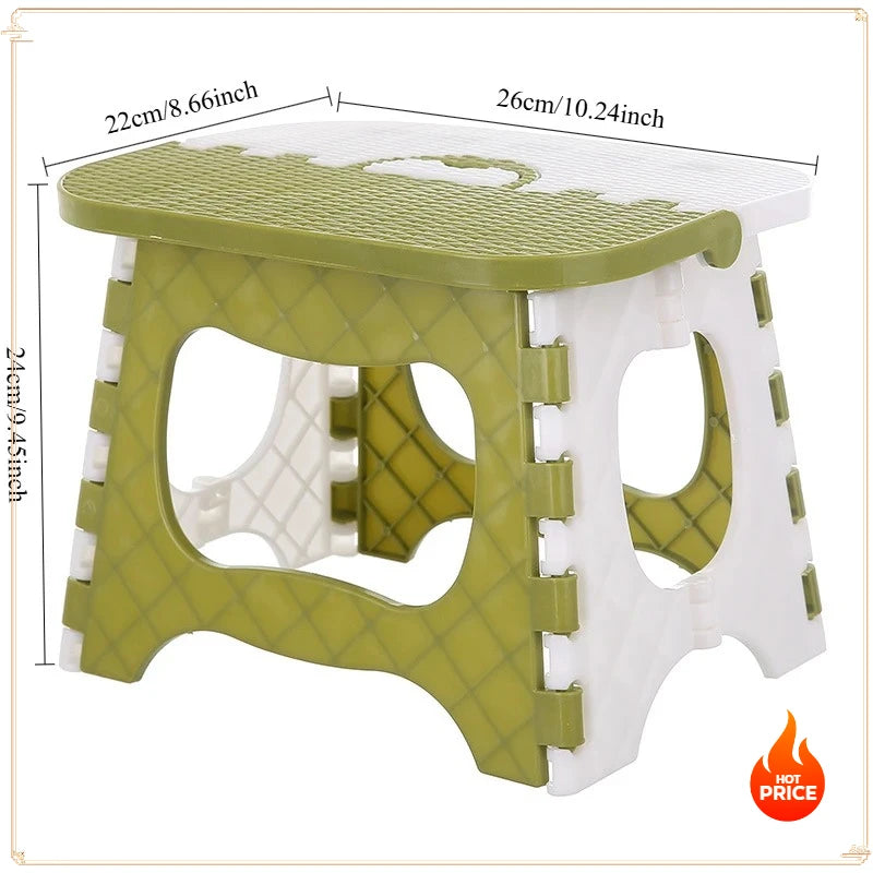 Sgabello pieghevole leggero e portatile in plastica ispessita: ottimo per i bambini, grande sgabello da treno e mobili salvaspazio
