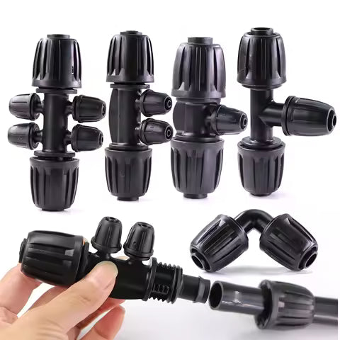 10 PZ 16mm PE Tubo Bloccato Connettore da 1/2 "a 1/4" 3/8 "Mangueira 4/6 Vie Giunto di Giunto per Raccordi per Tubi da Giardino Tee Water Splitter 4,43€(0,44€/pezzo) -6%51.000+ ven
