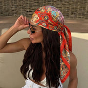 Foulard quadrato con stampa a pois da donna sciarpa in seta - immagine 20