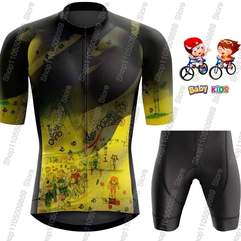 Set Maglia Ciclismo Bambini Tour Francia Wout Van Aert - immagine 5