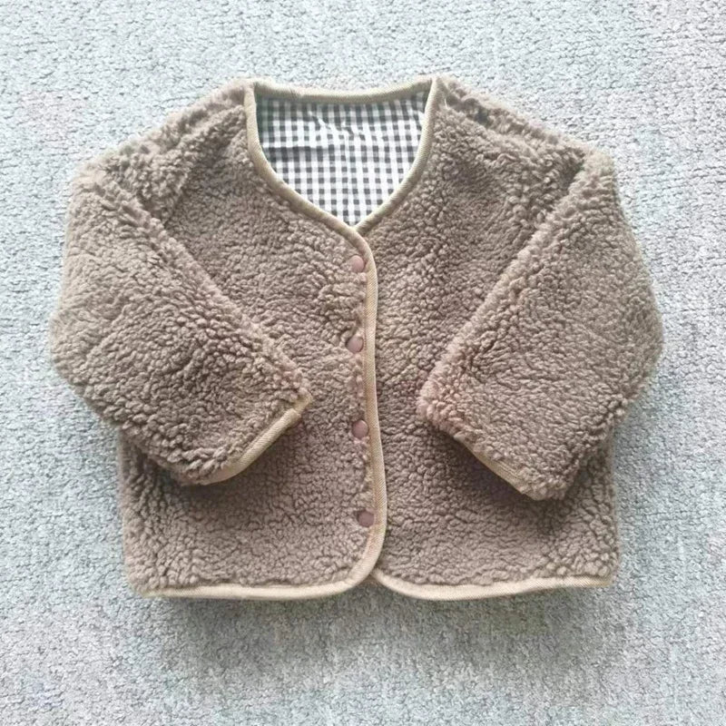 HoneyCherry Autunno e inverno giacca calda per bambini Due lati indossano giacche in - immagine 6