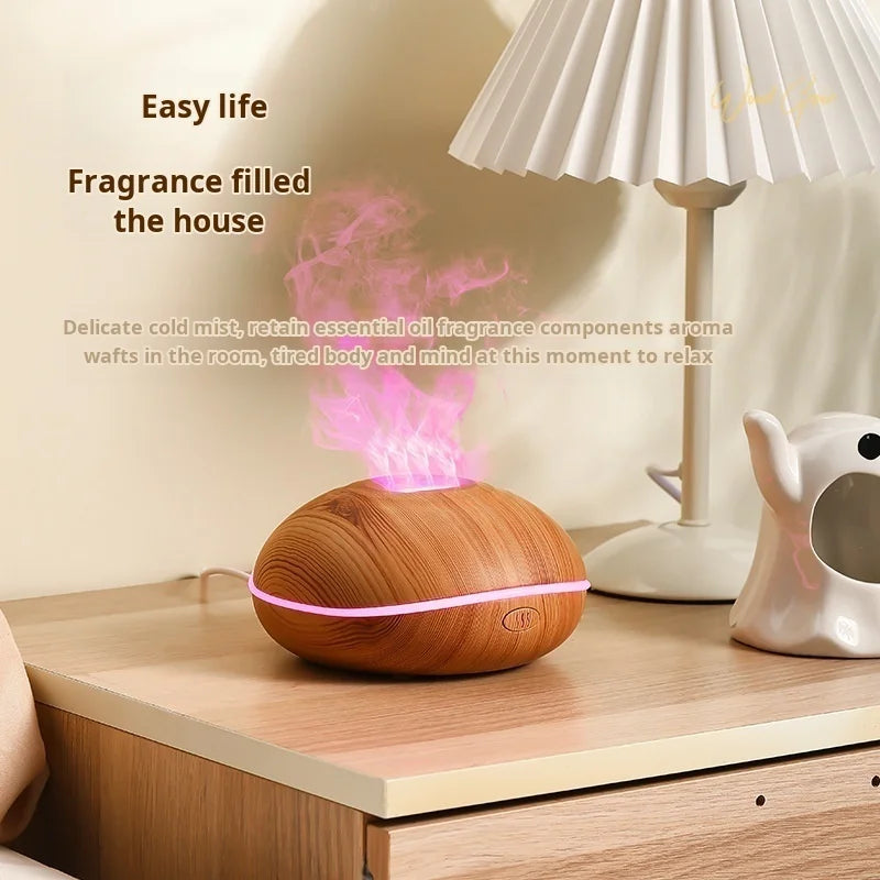 7 colori Fuoco Fiamma Grano di legno macchina per aromaterapia umidificatore Diffusore di aromi Aria Ad ultrasuoni Mist Maker Fogger Aroma
