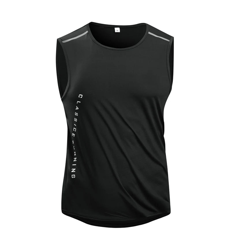 CHRLCK Gilet da corsa uomo Canotta palestra ad asciugatura rapida Fitness Camicia - immagine 8
