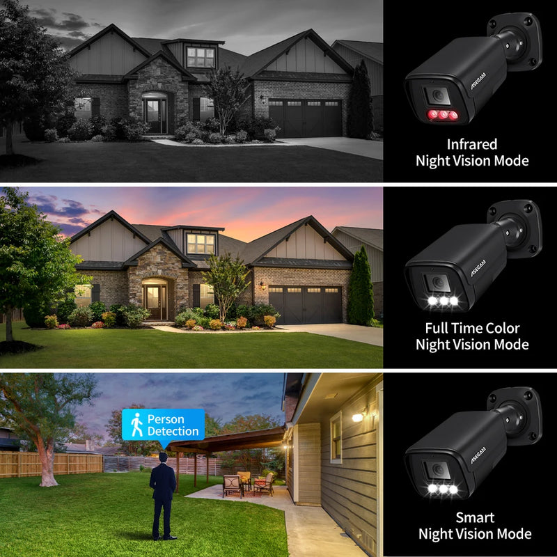 ASECAM 4K 8MP Telecamera IP Audio CCTV Registrazione Esterna POE H.265 Onvif Metallo