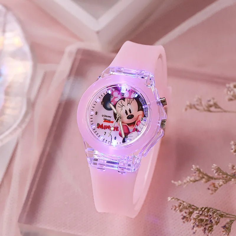 Simpatici orologi per bambini di Topolino Minnie con cinturino in silicone luce flash - immagine 6