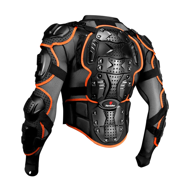 Giacca Protettiva Moto Integrale HEROBIKER – Armatura Completa Motocross Enduro Racing con Protezioni Schiena Petto Spalle Gomiti (S-4XL) - Campeda