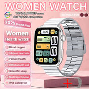 nuove donne uomini AI Smart diagnosi orologio HRV PPG pressione sanguigna - Sliver Steel B - immagine 19