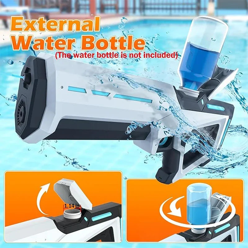Pistole ad acqua elettriche per adulti Potente spruzza d'acqua automatica Aspirazione d'acqua Blasters Estate Giocattolo da spiaggia all'aperto per ragazzi Regalo per bambini