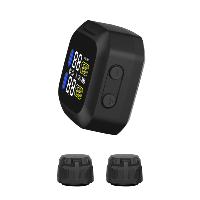 Display LCD per pneumatici motore con sistema di monitoraggio della pressione dei pneumatici TPMS per moto senza fili con sensori TH/WI interni o esterni