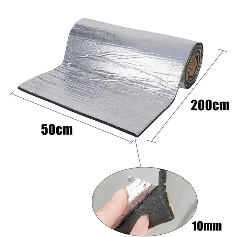 Tappetino Isolante Termico e Acustico Auto 200x50 cm Ignifugo – Pannello Insonorizzante in Alluminio, Antirumore e Anti Calore per Cofano, Porte e Interni - Campeda