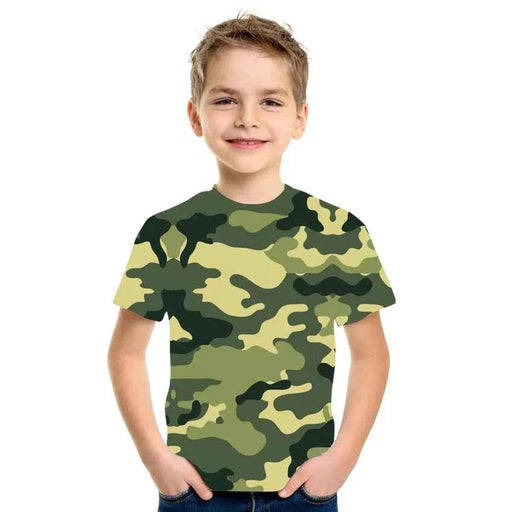 Abbigliamento per bambini Camouflage Colore Stampa 3D T-shirt Ragazzi Ragazze 2-10