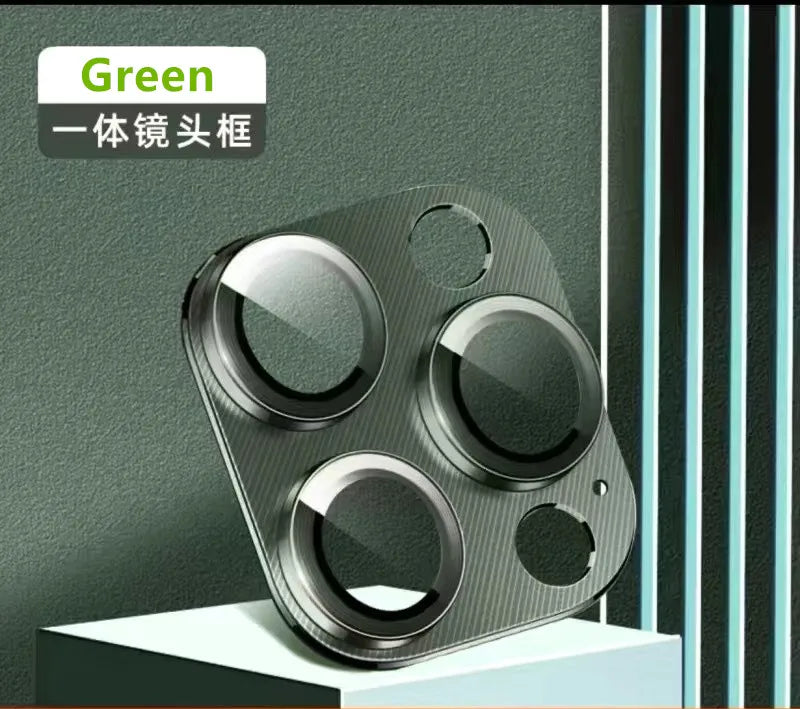 Metal Camera Protector for iPhone 14–17/Pro/Pro Max/Air – Tempered Glass Back Lens