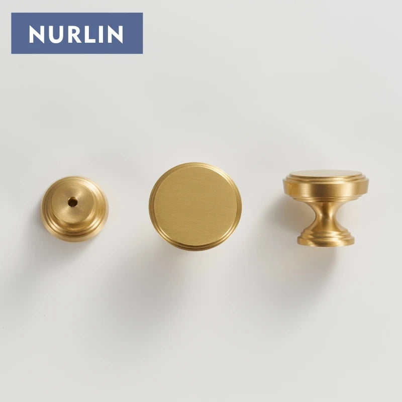 Nurlin Ottone massiccio Stile europeo di lusso Maniglia per mobili Manopole Barre a - immagine 6