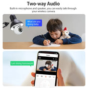 Telecamera IP WiFi 4G E27 Lampadina Cam 3MP Wireless Baby Monitor AI Tracciamento - immagine 4