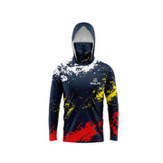 MALFC Camicia da pesca con cappuccio uomo maglietta a maniche lunghe protezione UV - immagine 2