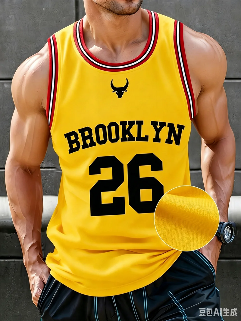 Canotta da basket Brooklyn n.26 con scollo a O tessuto ad asciugatura rapida - immagine 12