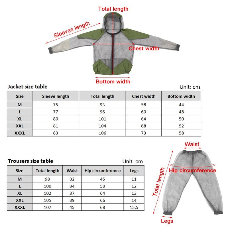 Outdoor Mosquito Repellent Suit Bug Jacket Mesh abiti con cappuccio pesca giacca da - immagine 6